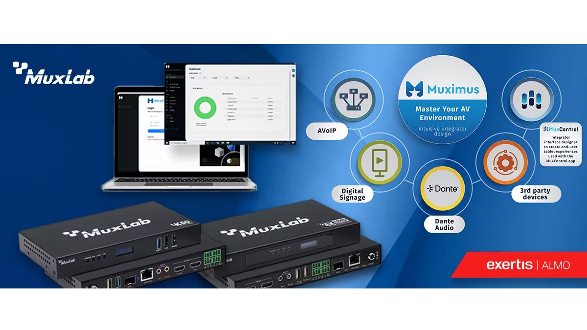 Exertis Almo nombrado principal distribuidor nacional de soluciones de distribución de señales profesionales MuxLab